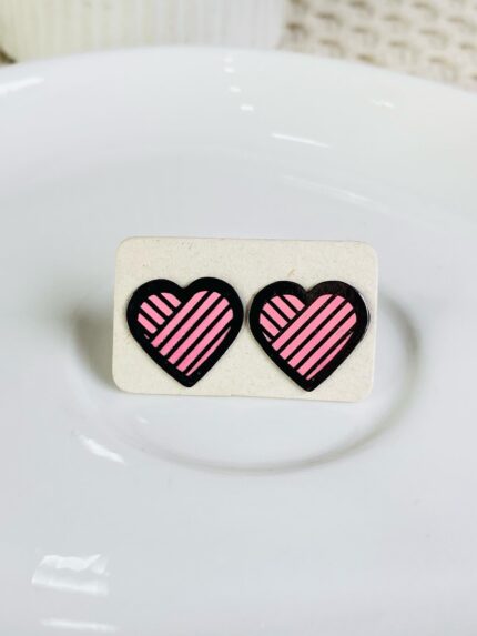 Topos Oro Golfi - Corazón negro y fucsia.