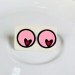 Topos Oro Golfi - Corazón doble fucsia.