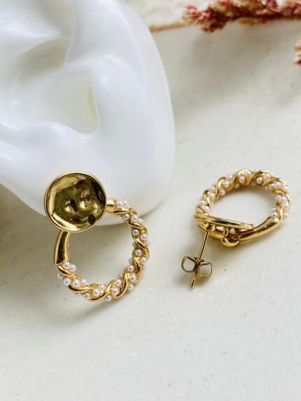 Arete Trenzado Perla