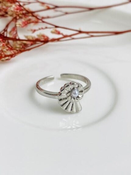 Anillo Coral Plateado