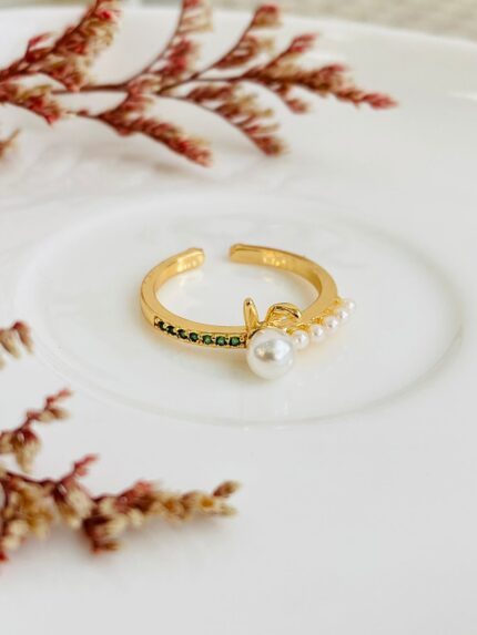 Anillo Perlita Circones verdes