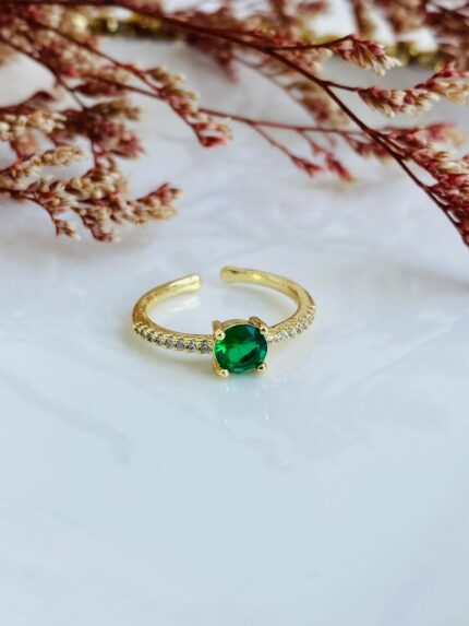 Anillo Cushion Verde