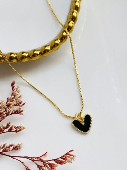 Cadena Mini Corazón Negro
