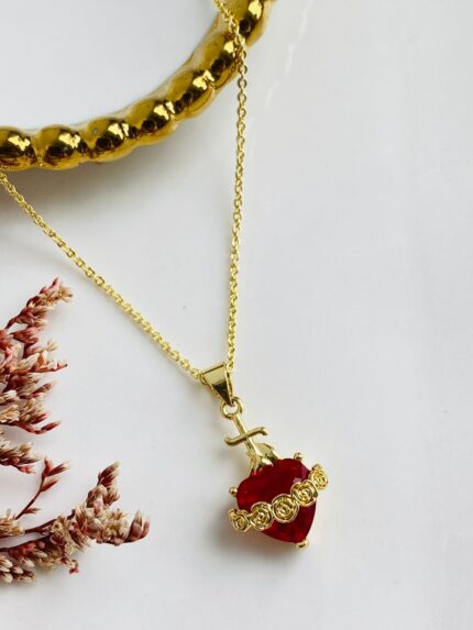 Cadena Corazón Jesús flores