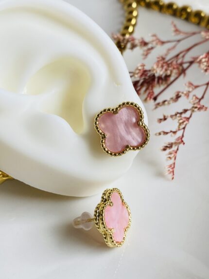 Arete Topo Van Cleef Rosa Grande