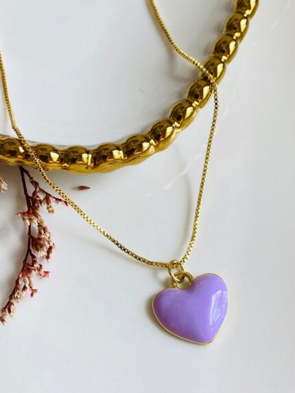 Cadena Corazón Bom Lila