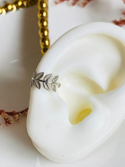 Earcuff Hojitas Plateadas