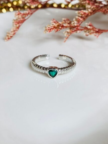 Anillo Corazón Plateado