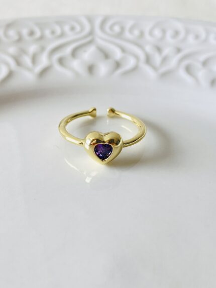 Anillo Corazón Lila