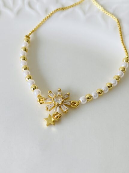 Pulsera Flor Estrella Colgante