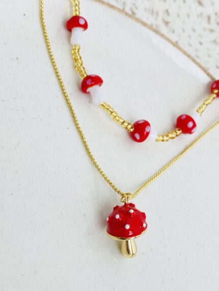 Cadena Charms  Dúo Honguitos