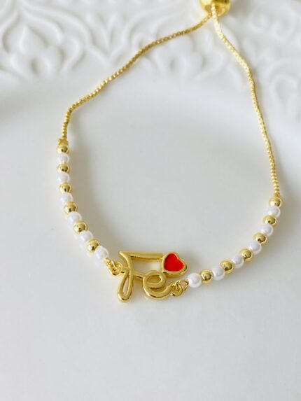 Pulsera FE Corazón Rojo