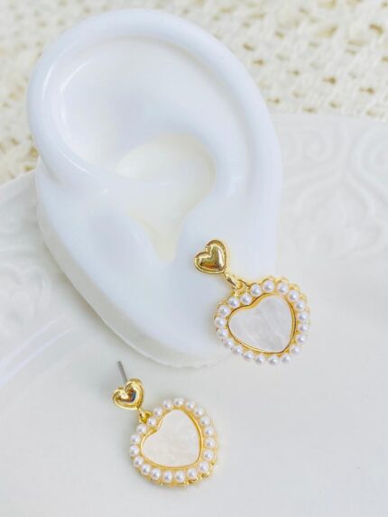 Arete Corazón perlada
