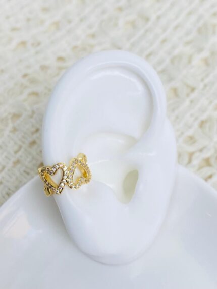 Earcuff Silueta Corazones
