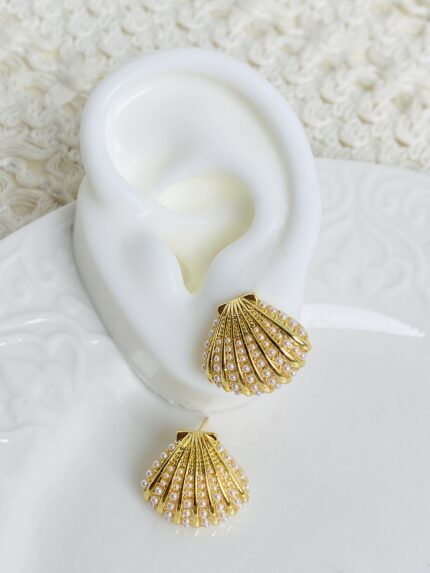 Arete Concha Perlada