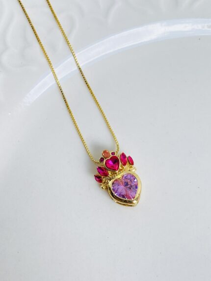 Cadena Corazón Princesa Rosa