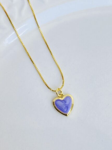 Cadena Corazón Crem Lila