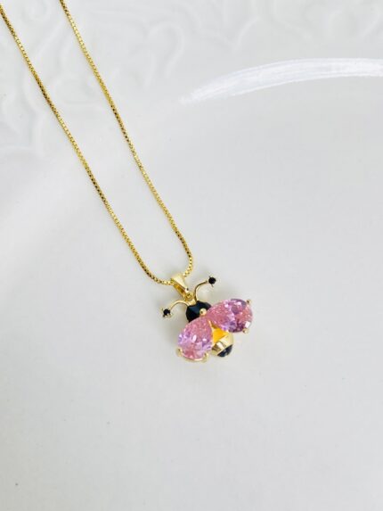 Cadena Abeja alas rosa