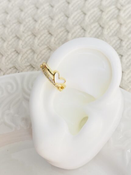 Earcuff Corazon Blanco