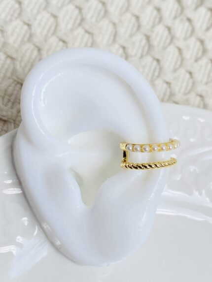 Earcuff Dorado Perlas