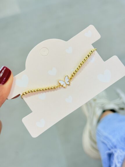 Pulsera Balin Mariposita Blanca