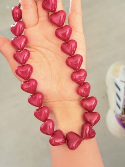 Collar chicle corazón Vinotinto