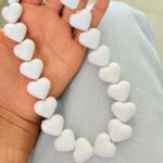 Collar Corazones blanco