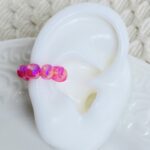 Earcuff Estrella Corazon Fucsia