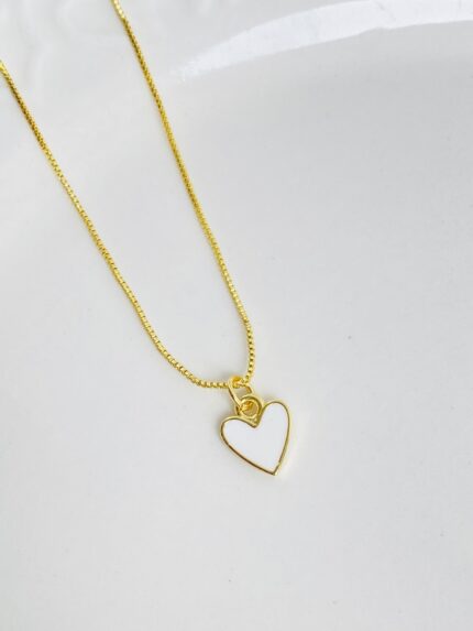 Cadena corazón latido Blanco