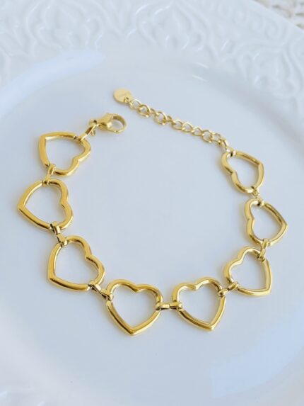 Pulsera Corazones Silueta