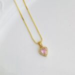 Cadena Corazon Princess Rosado