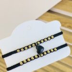 Dúo manilla Corazon negro