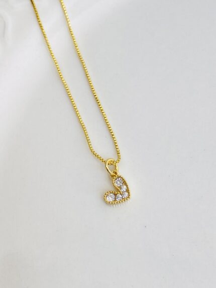 Cadena corazón brilli plateado