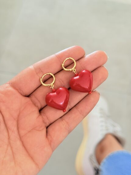 Candongas Chicle Corazon Rojo