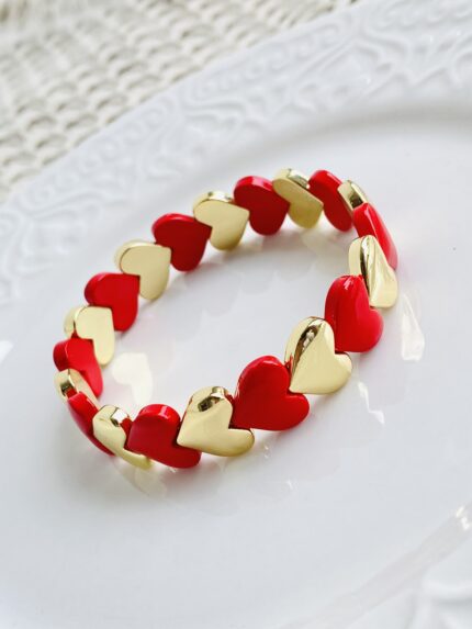 Brazalete Corazones Rojo