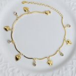 Tobillera Corazones Circones Blancos