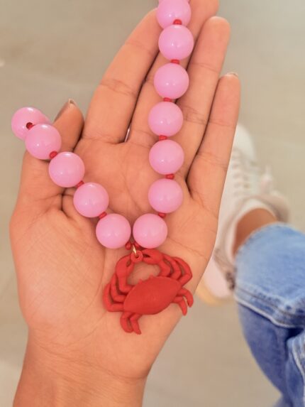 Collar chicle Rosado Cangrejo