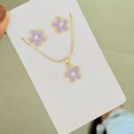 Set de Rodio Flor Lila