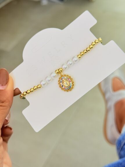 Pulsera Virgen Colores Perla